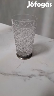Ezüst talpas kristály pohár