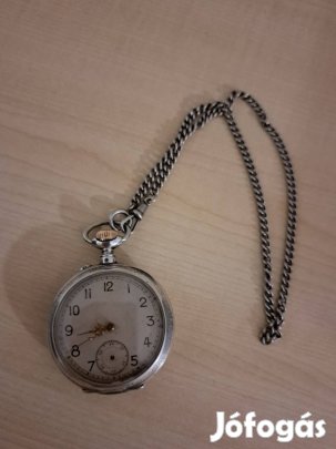 Ezüst zsebóra ezüst lánccal