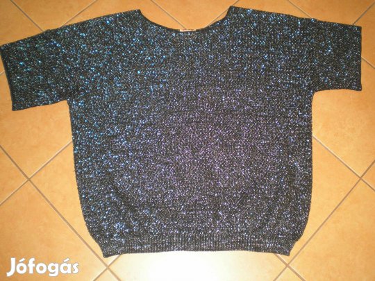 Ezüstösen csillogó női kötött pulóver XXL-es XXL 2XL szinte új