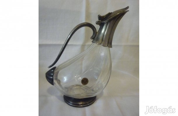 Ezüstözött Olasz kacsa formájú kristály karaffa