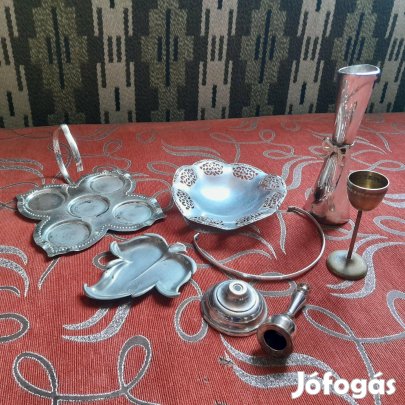 Ezüstözött, sárgaréz, alpakka és egyéb fém tárgyak