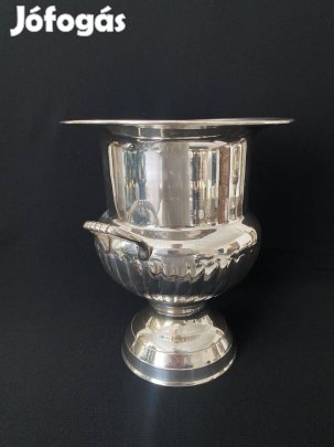 Ezüstözött alpaka pezsgőhűtő, jégvödör