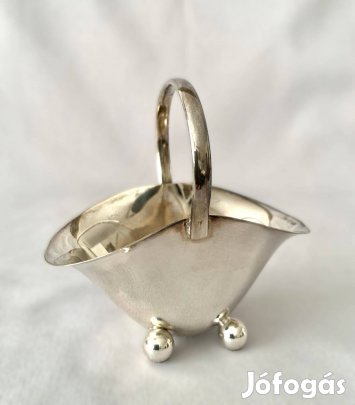 Ezüstözött ékszertartó füleskosár