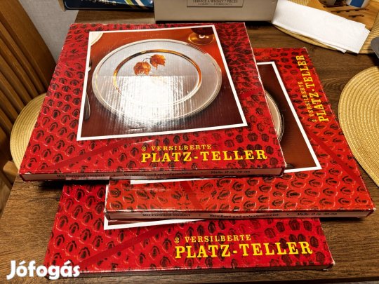 Ezüstözött fém tányér