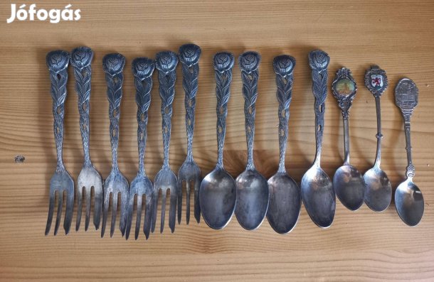 Ezüstözött kiskanál , villa, régiség, antik, címeres