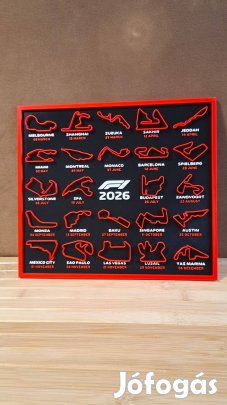 F1 2026-os naptár dekor tábla