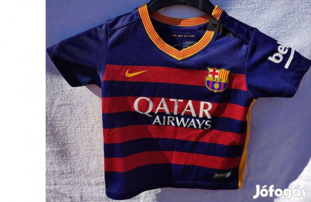 FC Barcelona eredeti 2015 gránátvörös kék Nike baby mez (75-80)