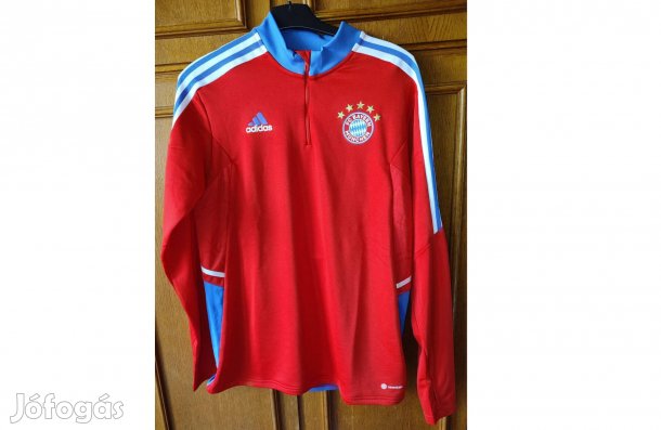 FC Bayern München eredeti adidas piros kék cipzáras nyakúfelső (L)