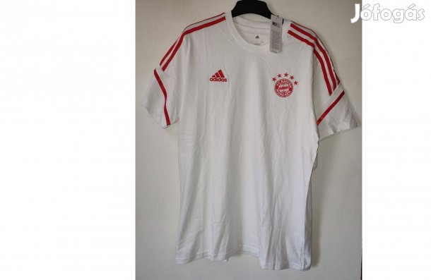 FC Bayern München eredeti fehér piros adidas póló (L, 2XL)
