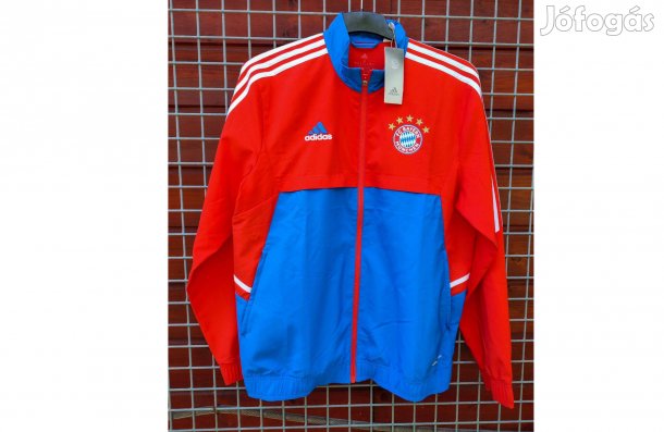 FC Bayern München eredeti kék piros adidas cipzáras felső (M)