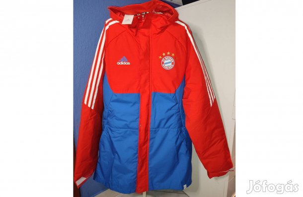 FC Bayern München eredeti piros kék adidas kapucnis Női kabát (S)