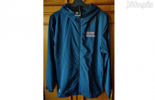 FC Bayern München eredeti sötétkék adidas kapucnis dzseki (M)