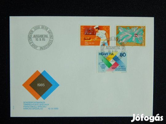 FDC Svájc 1985. Az év eseményeihez kapcsolódó bélyegkiadások