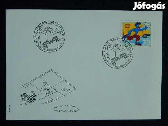 FDC Svájc 1997. Globi bei der Post