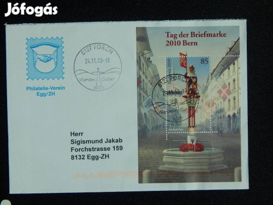 FDC Svájc 2010. Bélyegnap - Bern