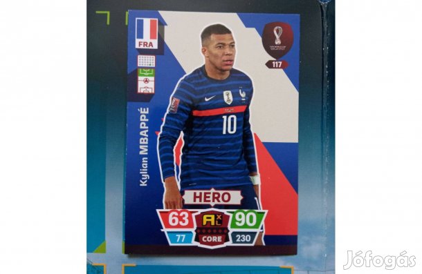 FIFA World Cup Qatar 2022 Adrenalyn Hero Mbappé focis kártya