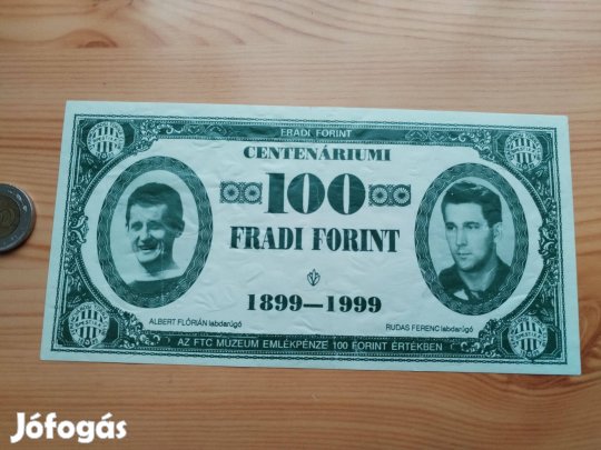 FTC Fradi 1899-1999 jubileumi 100 Forintos