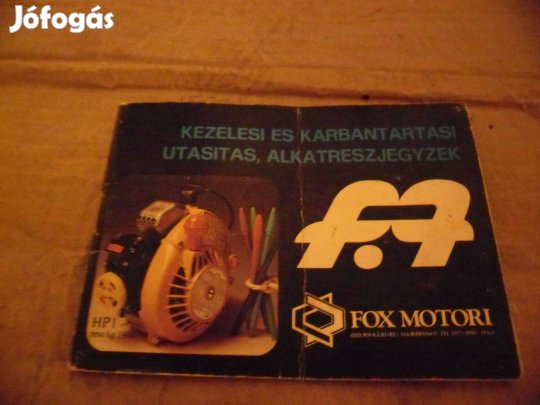 F.7 Fox Motori kezelési és karbantartási utasítás