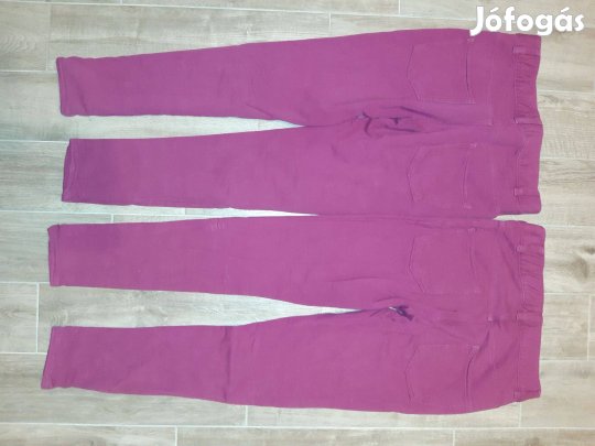 F&F 152-158 lány bordó nadrág, szűk fazon, sztreccses, 2db