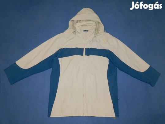 F&F Club kék-drapp, kapucnis átmeneti kabát, széldzseki, 3XL, Xxxl