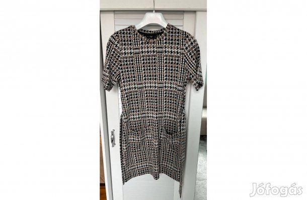 F&F barna mintás egybe ruha zsebbel 36 új