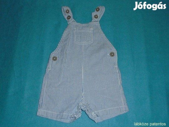 F&F csíkos és kantáros rövidnadrág 6-9 hó (méret 74)