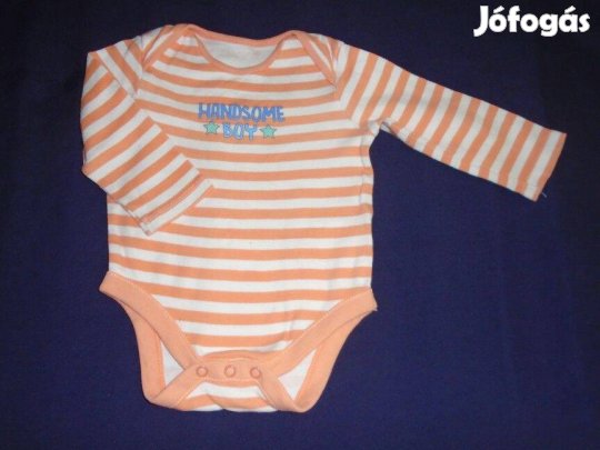 F&F csíkos hosszú ujjú body 6-9 hó (méret 74)