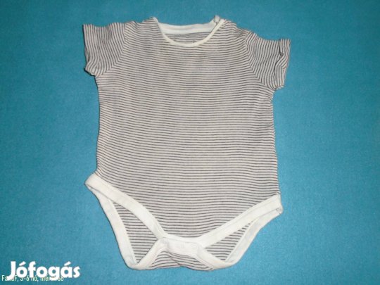 F&F csíkos rövid ujjú body 3-6 hó (méret 68)