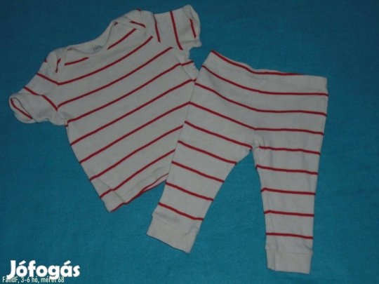 F&F csíkos szett póló + nadrág 3-6 hó (méret 68)