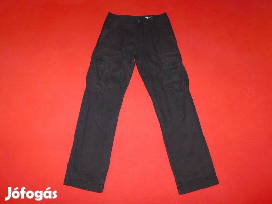 F&F fekete, oldalzsebes, férfi vászon nadrág M-es, W30 L30