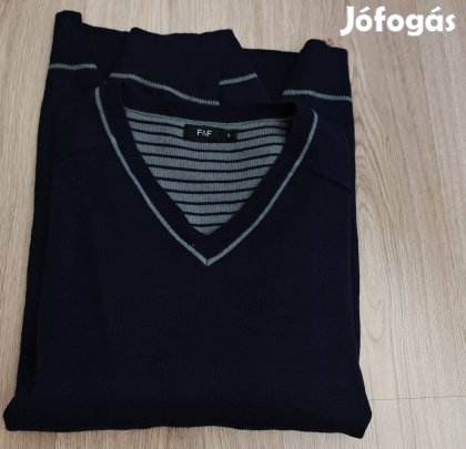 F&F férfi sötétkék pulóver L