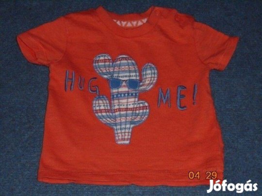 F&F kaktusz mintás narancssárga színű póló 6-9 hó (méret 74)