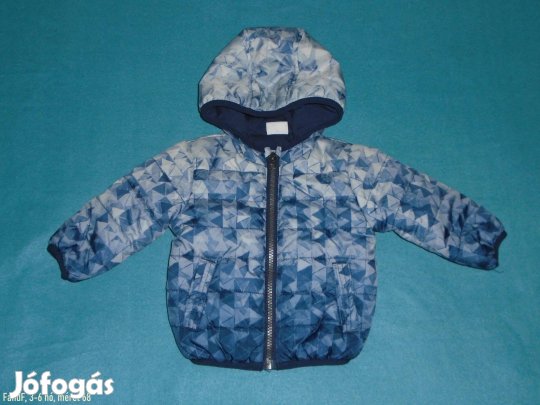 F&F kapucnis kék dzseki kabát 3-6 hó (méret 68)
