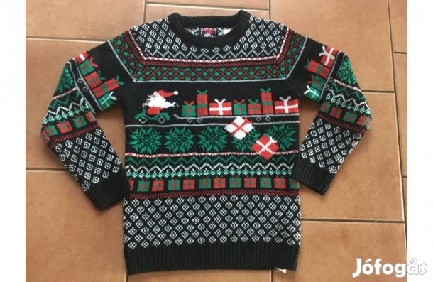 F&F karácsonyi Mikulás télapó pulóver! 134-140