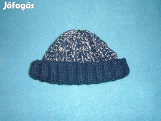 F&F kék színű kötött sapka 3-6 hó (méret 68)