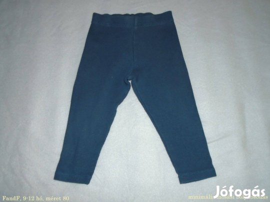 F&F kék színű leggings nadrág 9-12 hó (méret 80)