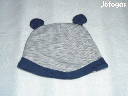 F&F kék szürke pamut tavaszi sapka 3-6 hó (méret 68)