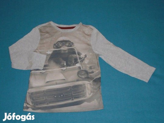 F&F majom autó mintás hosszú ujjú felső 4-5 évesre (méret 110)