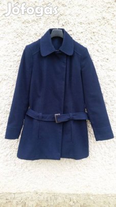 F&F mélykék női gyapjú (szövet) hatású kabát eladó. M-es