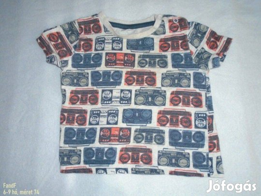 F&F mintás póló 6-9 hó (méret 74)
