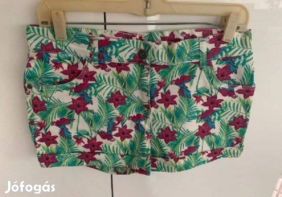 F&F pálmafa mintájú farmer rövidnadrág short új S zsebes