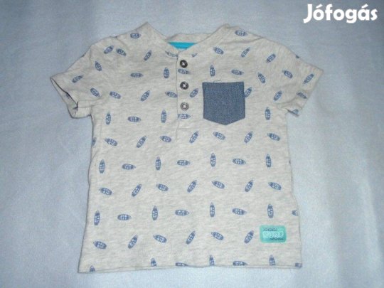 F&F szürke és mintás póló 6-9 hó (méret 74)