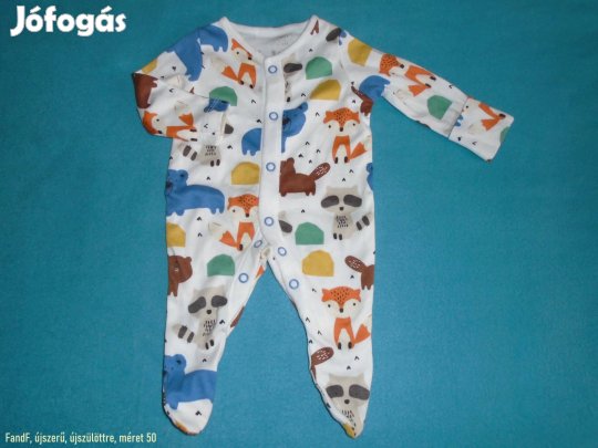 F&F újszerű állat mintás rugdalózó újszülöttre méret 50