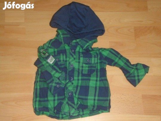 F&F újszerű kapucnis hosszú ujjú ing 3-6 hó (méret 68)