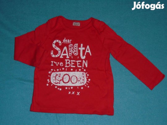 F&F újszerű piros hosszú ujjú felső 9-12 hó (méret 80)