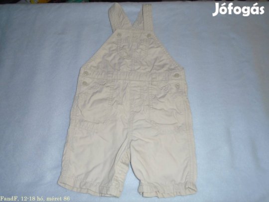 F&F világos színű kantáros rövidnadrág 12-18 hó (méret 86)