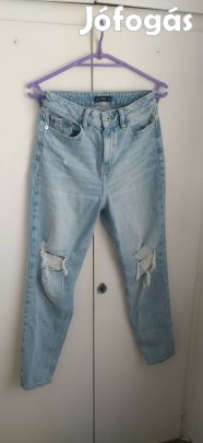 F&F világoskék divatos női szaggatott farmernadrág 