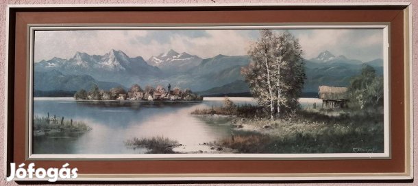 F. Haupt Chiemsee című festményének művészi keretezett nyomata