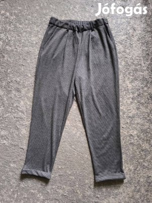 F&f szürke apró kockás csinos magas gumis derekú nadrág 42-es