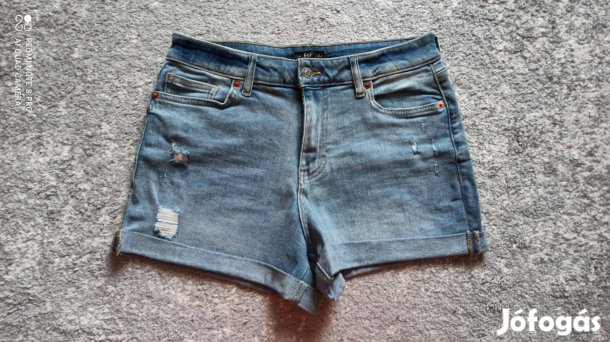 F&f világoskék magas derekú sztreccses farmer short, rövidnadrág 38-as
